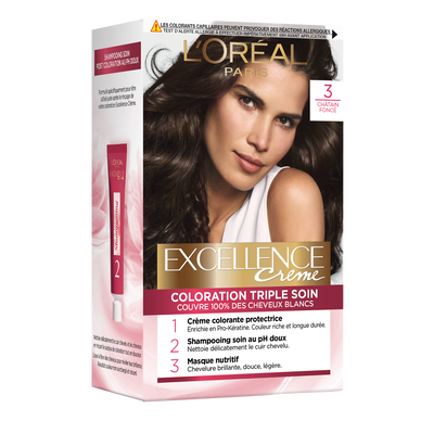Coloration cheveux n°3 châtain foncé permanente L'ORÉAL PARIS