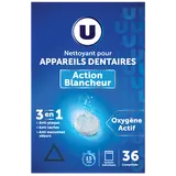 Tablettes nettoyantes effervescentes pour appareils dentaires blancheur x36