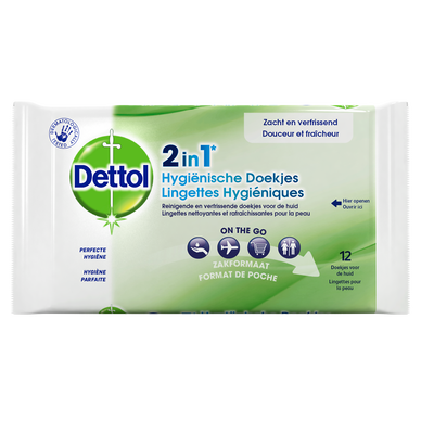 Lingettes Hygiénique Désinfectantes 2en1 Surfaces Et Mains - DETTOL -x12