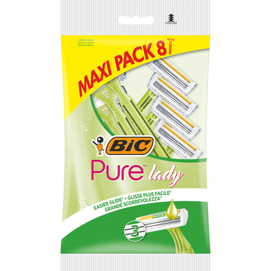 Rasoirs jetables Pure 3 Lady BIC, x8 unités