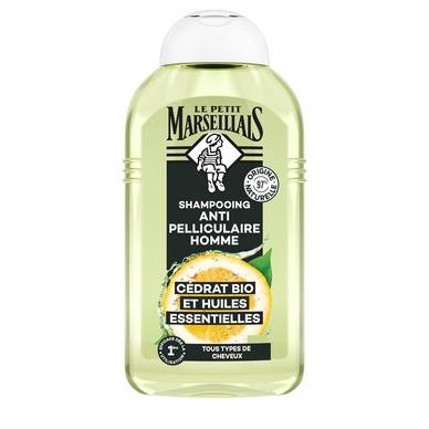Shampooing antipelliculaire cheveux gras infusion & cedrat bio LE PETIT MARSEILLAIS, 250ml