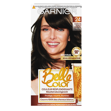 Coloration cheveux n°24 châtain foncé permanente belle color GARNIER