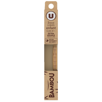 Brosse à dents bambou enfant extra souple 97% naturel x1