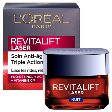 Crème visage nuit anti-âge revitalift laser L'ORÉAL PARIS - pot 50ml