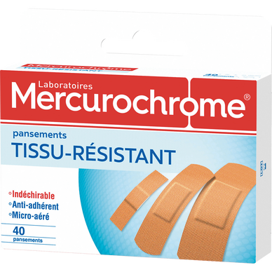 Pansements en tissu MERCUROCHROME, 40 unités