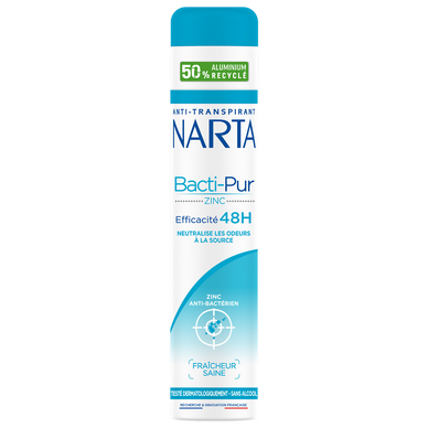Déodorant anti-transpirant bacti-pur femme NARTA - spray 200ml