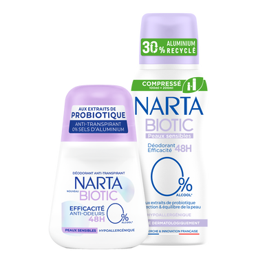 Déodorant compressé biotic peaux sensibles NARTA - spray 100ml