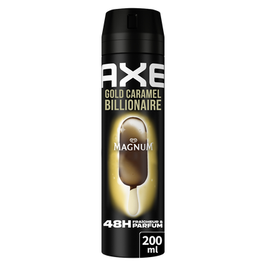 Déodorant homme gold Caramel Billionaire 48h Fresh AXE spray 200ml