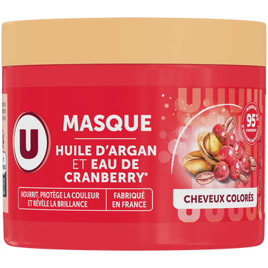 Masque capillaire Cheveux colorés huile argan & cranberry - 300ml