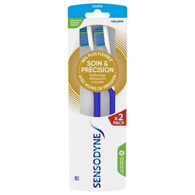 Brosse à dent SENSODYNE duopack Flexi+ Soin & précision x2