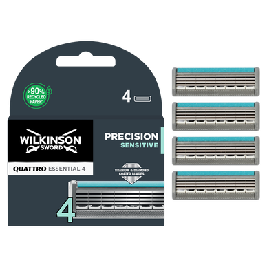 Lames de rasoir Quattro Essential 4 Titanium Sensitive WILKINSON - x4