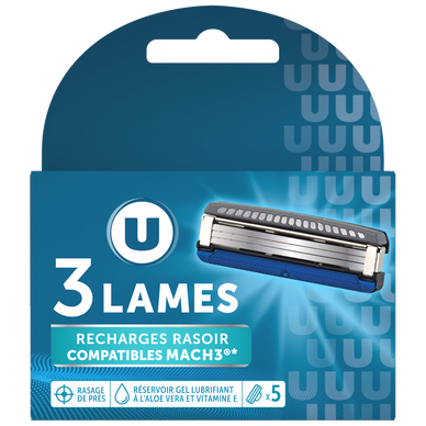 Recharge universelle homme compatible Mach3 3 lames U x5