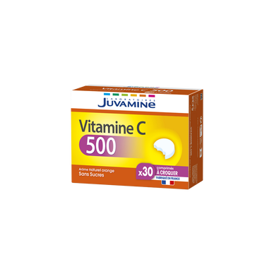 Vitamines C 500 sans sucres JUVAMINE, 30 comprimés à croquer