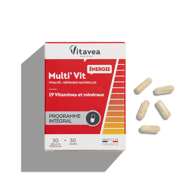VITAVEA - Multi'Vit ENERGIE - 19 Vitamines & Minéraux - 30 gélules