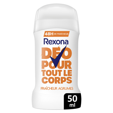 Déodorant pour tout le corps fraîcheur agrumes stick 48h REXONA 50ml