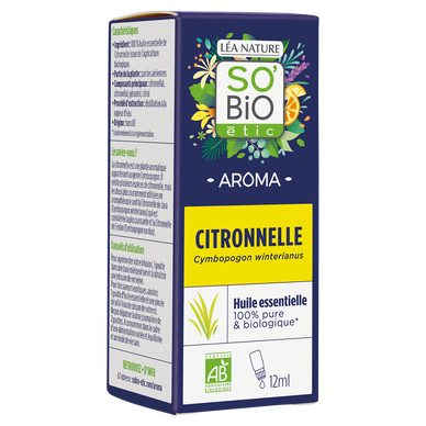 Huile esenntielle citronnelle de java biologique SO BIO 12ML