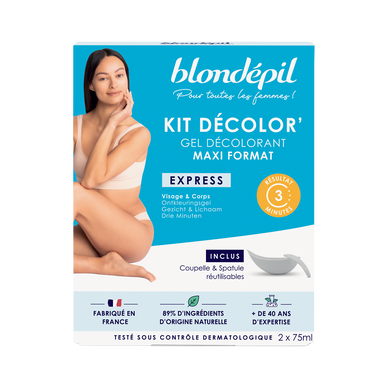 Gel décolorant visage et corps BLONDEPIL, 2x75ml soit 150ml