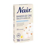 Bande de cire épilatoire Maillot et Aisselles Fleur de Coton NAIR x16
