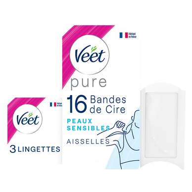 Bandes de cire aisselles VEET Pure x16