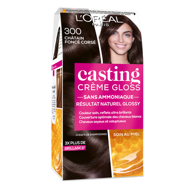 Coloration cheveux n°300 châtain foncé casting crème gloss L'ORÉAL PARIS