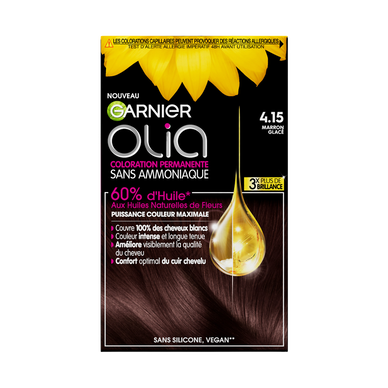 Coloration 4.15 marron glacé tous types de cheveux OLIA GARNIER