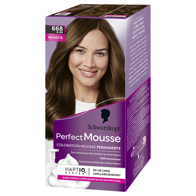 Coloration permanente 668 noisette SCHWARZKOPF PERFECT MOUSSE - 182ml