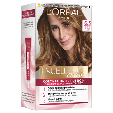 Coloration cheveux n°6.3 blond foncé doré permanente L'ORÉAL PARIS