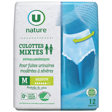 Culottes incontinence mixte - Taille M - x12