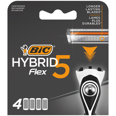 Recharge rasoir homme 5 lames hybrid 5 BIC x4