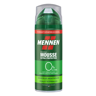 Mousse à raser extra protection mentholée MENNEN - spray 250ml