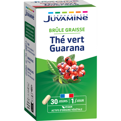 Brûle graisse au thé vert Guarana action minceur formule plus dosée JUVAMINE, 30 gélules