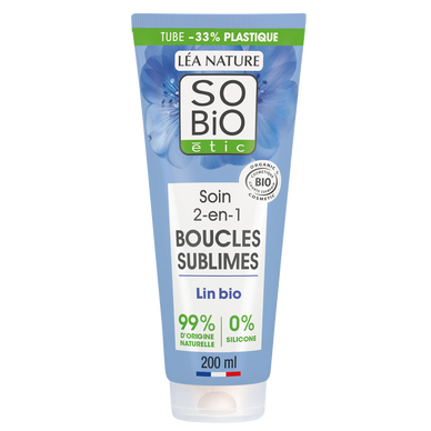 Soin 2en1 Boucles Sublimes,Lin et Vitamine F SO'BIO 200ml