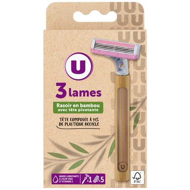 Rasoir hybride 3 lames bambou - féminin x6