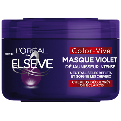 Masque violet déjaunisseur cheveux colorés ELSEVE - pot 250ml