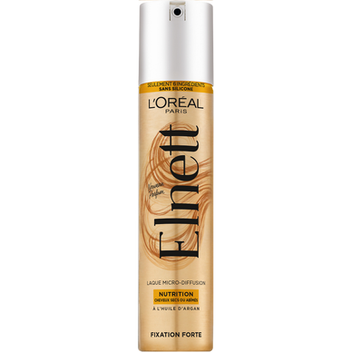 Laque nourrissante cheveux secs huile d'argan ELNETT - 200ml
