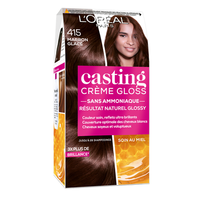 Coloration cheveux n°415 marron glacé casting crème gloss L'ORÉAL PARIS