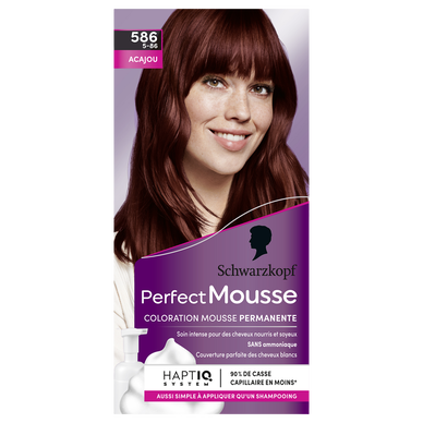 Coloration permanente 586 acajou SCHWARZKOPF PERFECT MOUSSE - 182ml