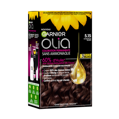 Coloration cheveux n°5.15 chocolat glacé permanente olia GARNIER