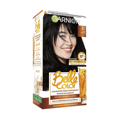 Coloration permanente n°80 noir résultat naturel belle color GARNIER