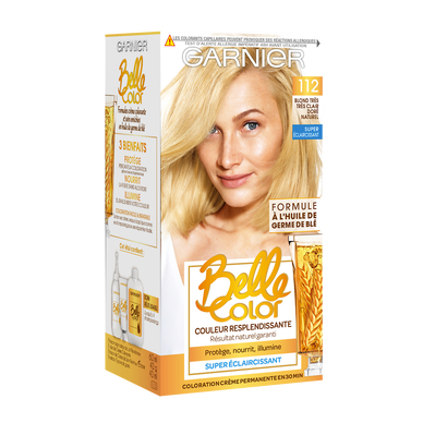 Coloration cheveux n°112 blond très clair doré belle color GARNIER