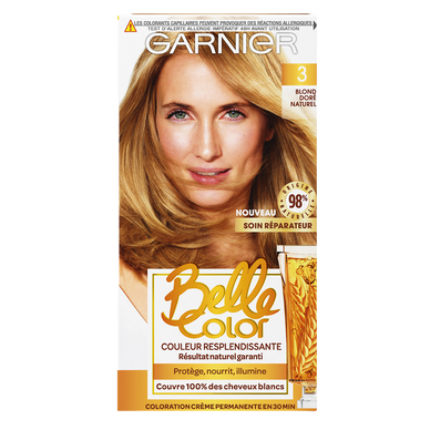 Coloration cheveux n°3 blond doré naturel belle color GARNIER