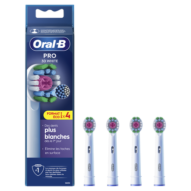 Brossettes pro 3d white pour brosse à dents ORAL-B x4recharges
