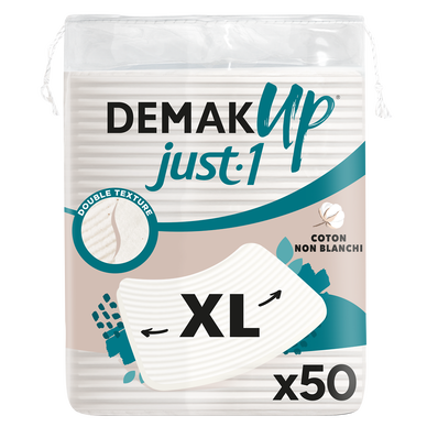 Carré coton à démaquiller DEMAK UP Just 1 XL x50