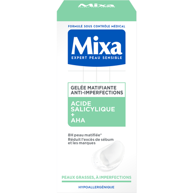 Gelée matifiante anti-imperfections pour peaux grasses MIXA - flacon 50ml