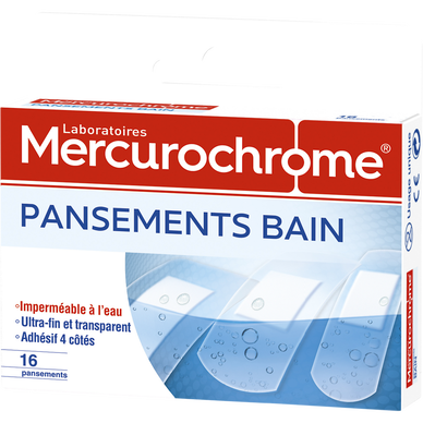Pansements de bain 3 tailles MERCUROCHROME, x16