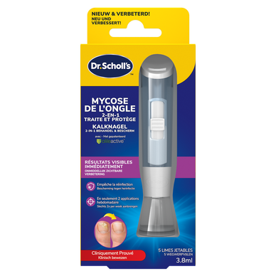 Soin 2 en 1 pour ongles abîmés et mycose SCHOLL, limes jetables + solution liquide de