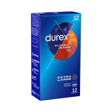 Préservatifs DUREX classic jeans confort et confiance XL x12