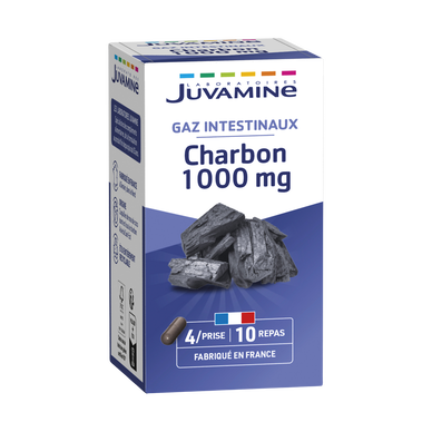 Charbon 1000mg ballonnements JUVAMINE, 40 gélules