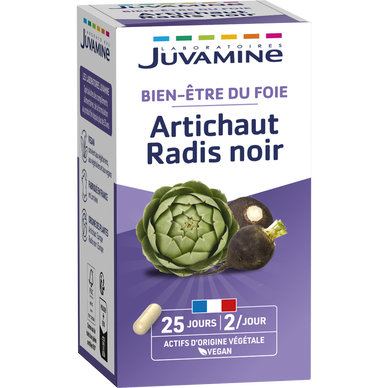 Radis noir et artichaut facilite la digestion JUVAMINE, 50 gélulesvagétales