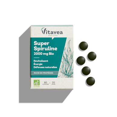 VITAVEA - Super Spiruline BIO 2000 mg - 80 comprimés